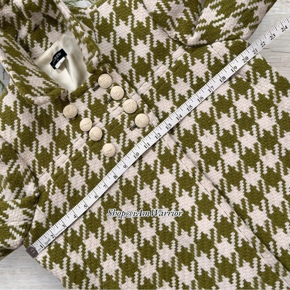 J.Crew rare vintage apple green houndstooth peacoat *shop@iamwarrior - Picture 5 of 9